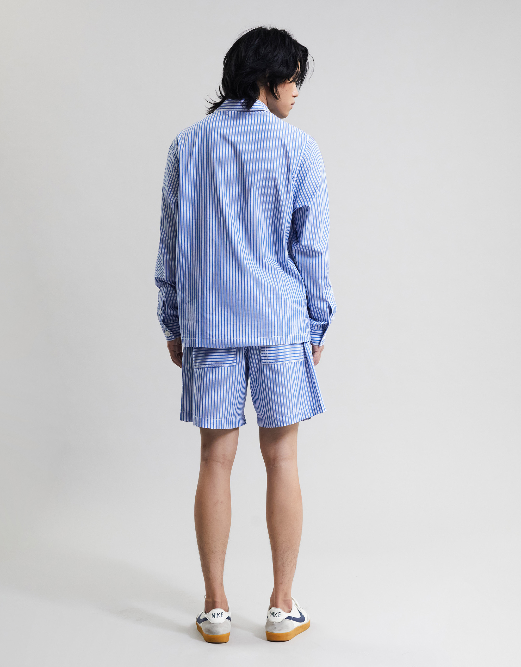 Casual blue M striped shorts - Image 5