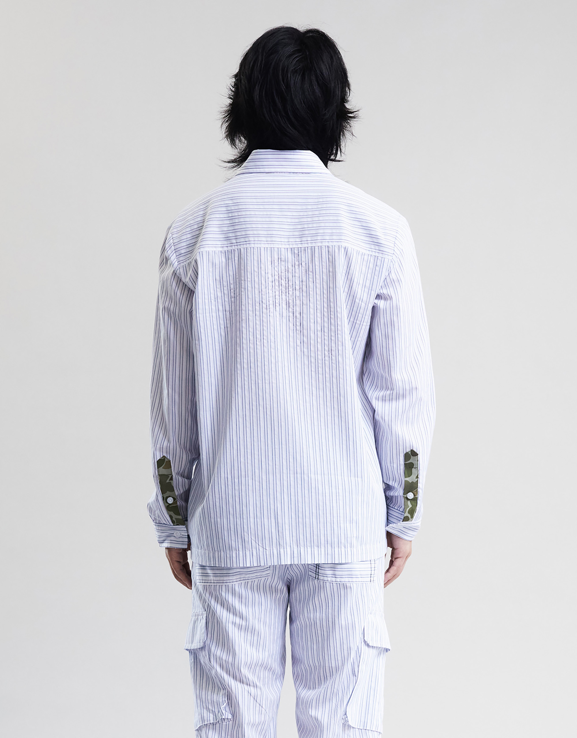 Casual blue camo M striped shirt - Image 4