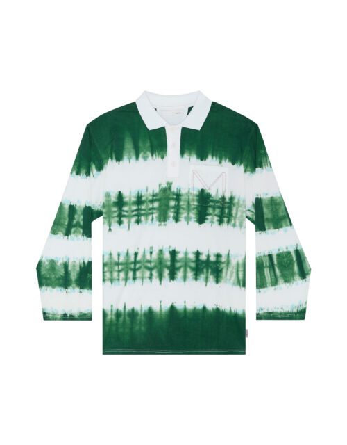 Striped tie-dye rugby shirt