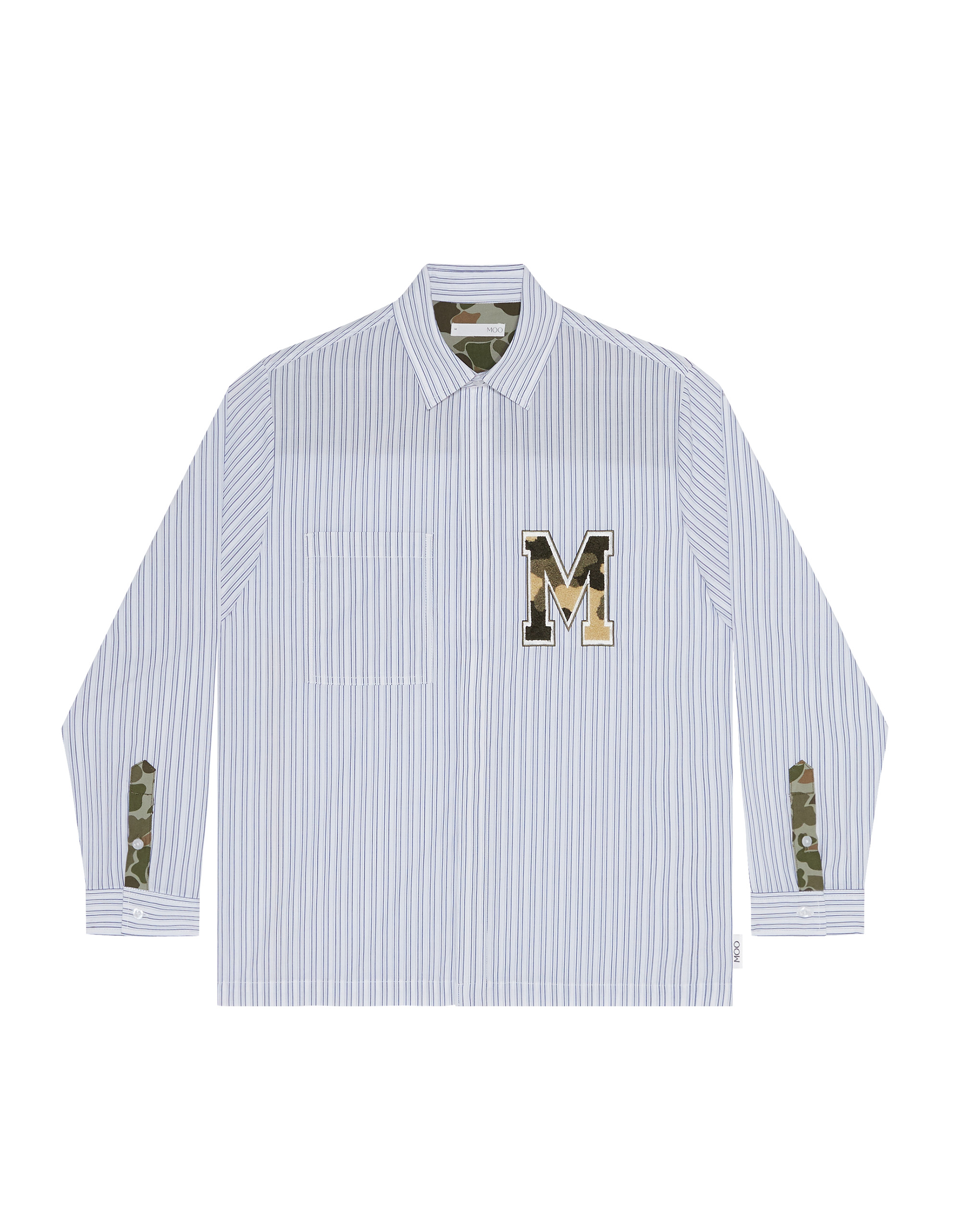 Casual blue camo M striped shirt