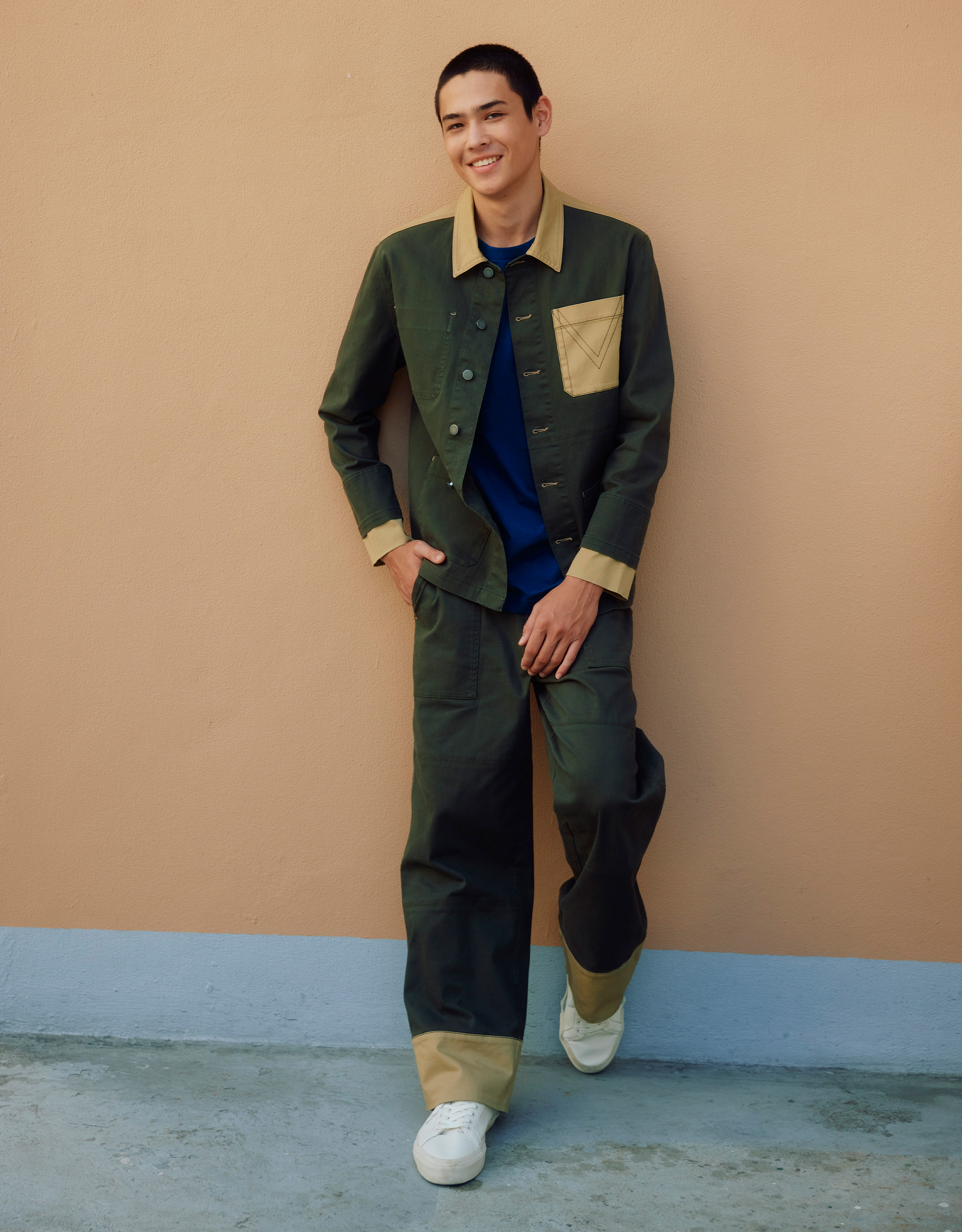 Two-Tone Patchwork Pants - Image 2