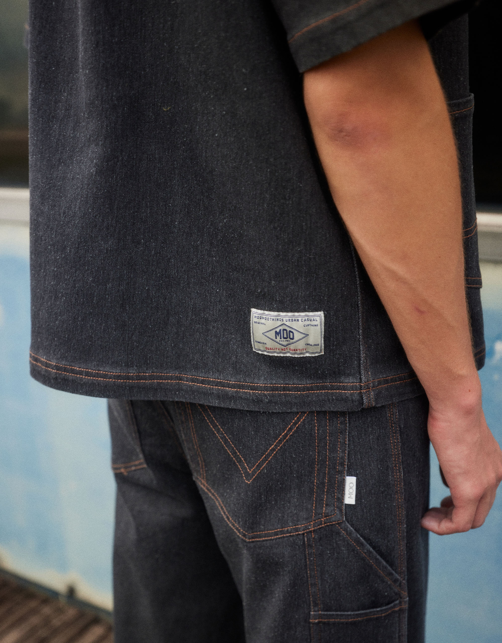 Short-Sleeves Soft Denim Shirt - Image 5