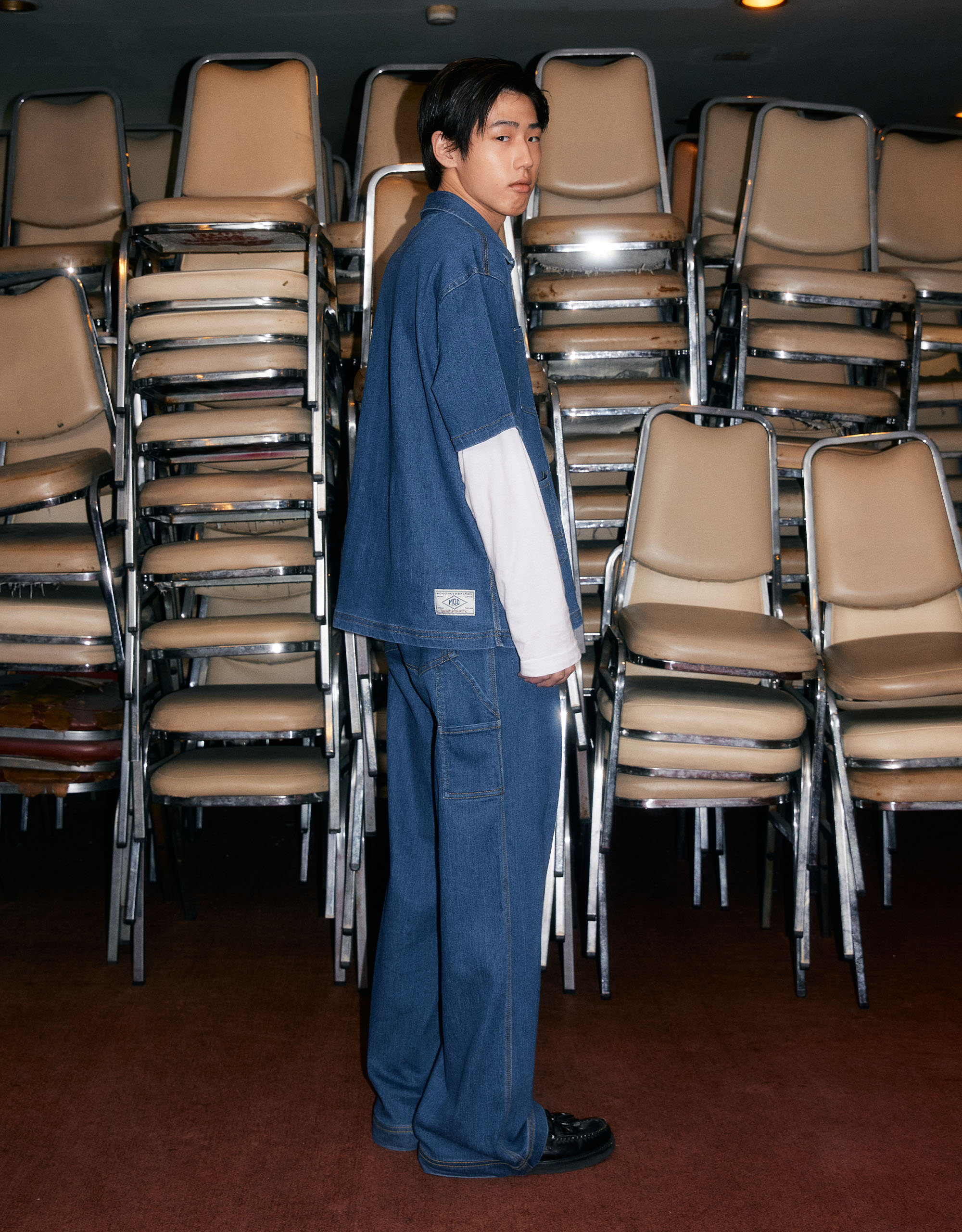 Short-Sleeves Soft Denim Shirt - Image 4