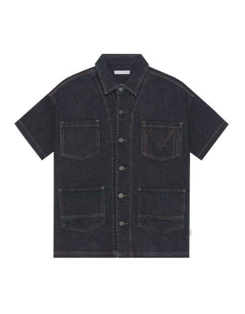 Short-Sleeves Soft Denim Shirt