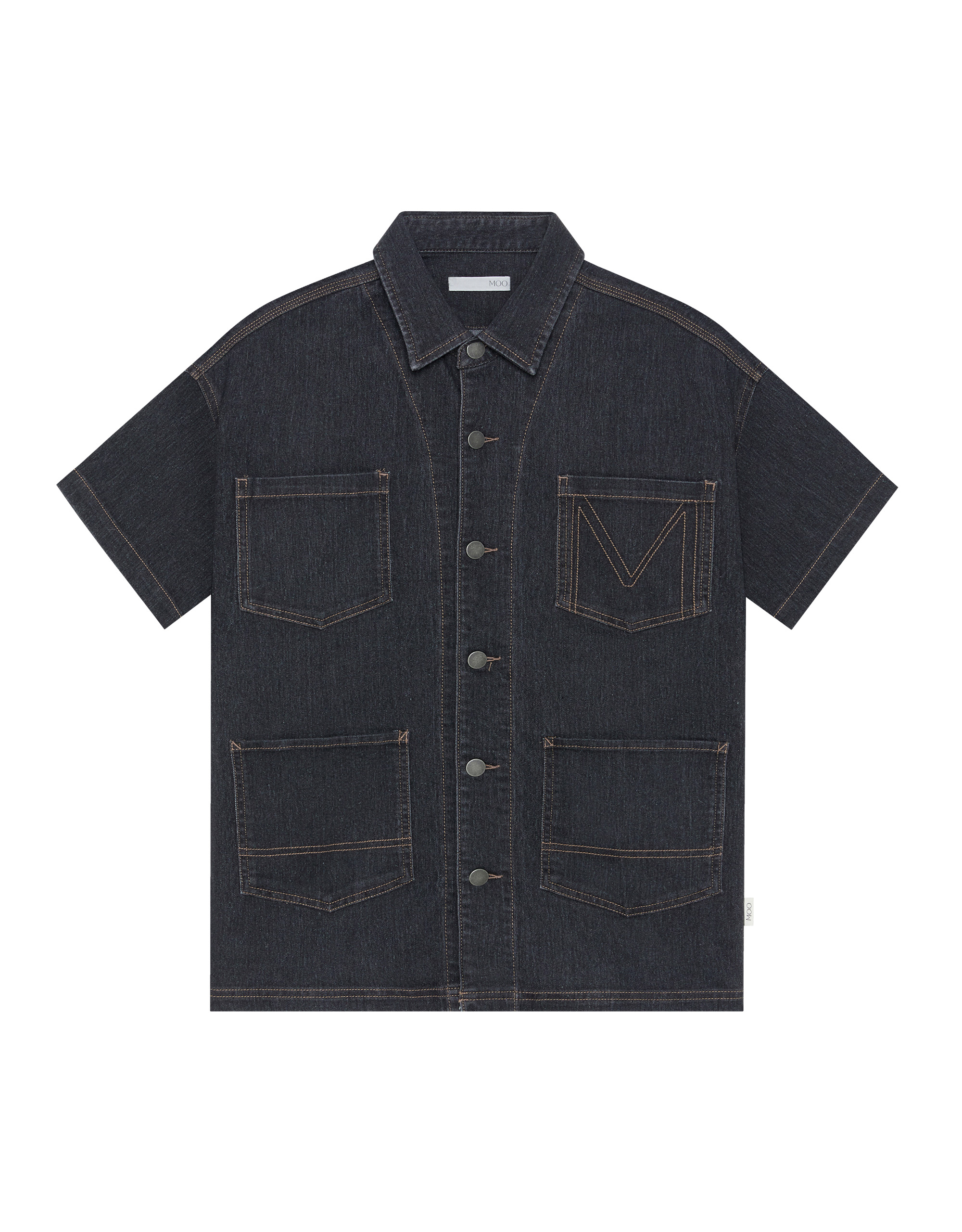 Short-Sleeves Soft Denim Shirt