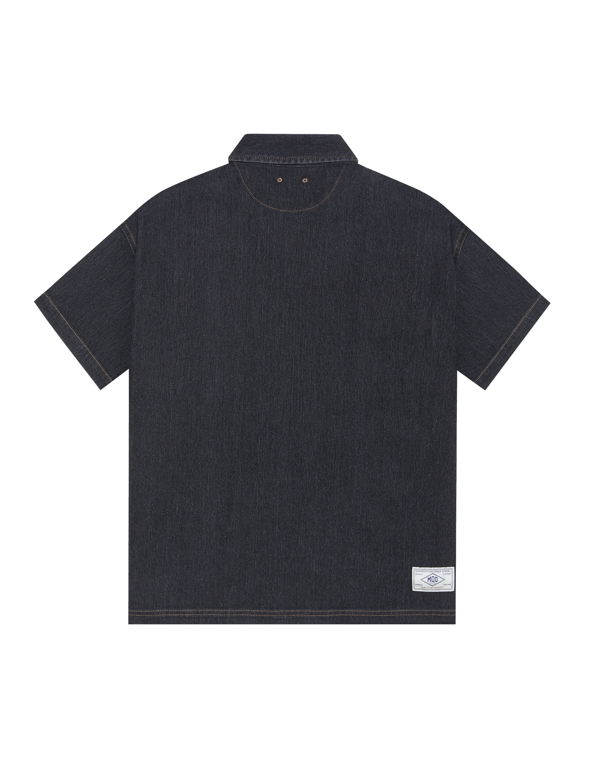 Short-Sleeves Soft Denim Shirt - Image 7