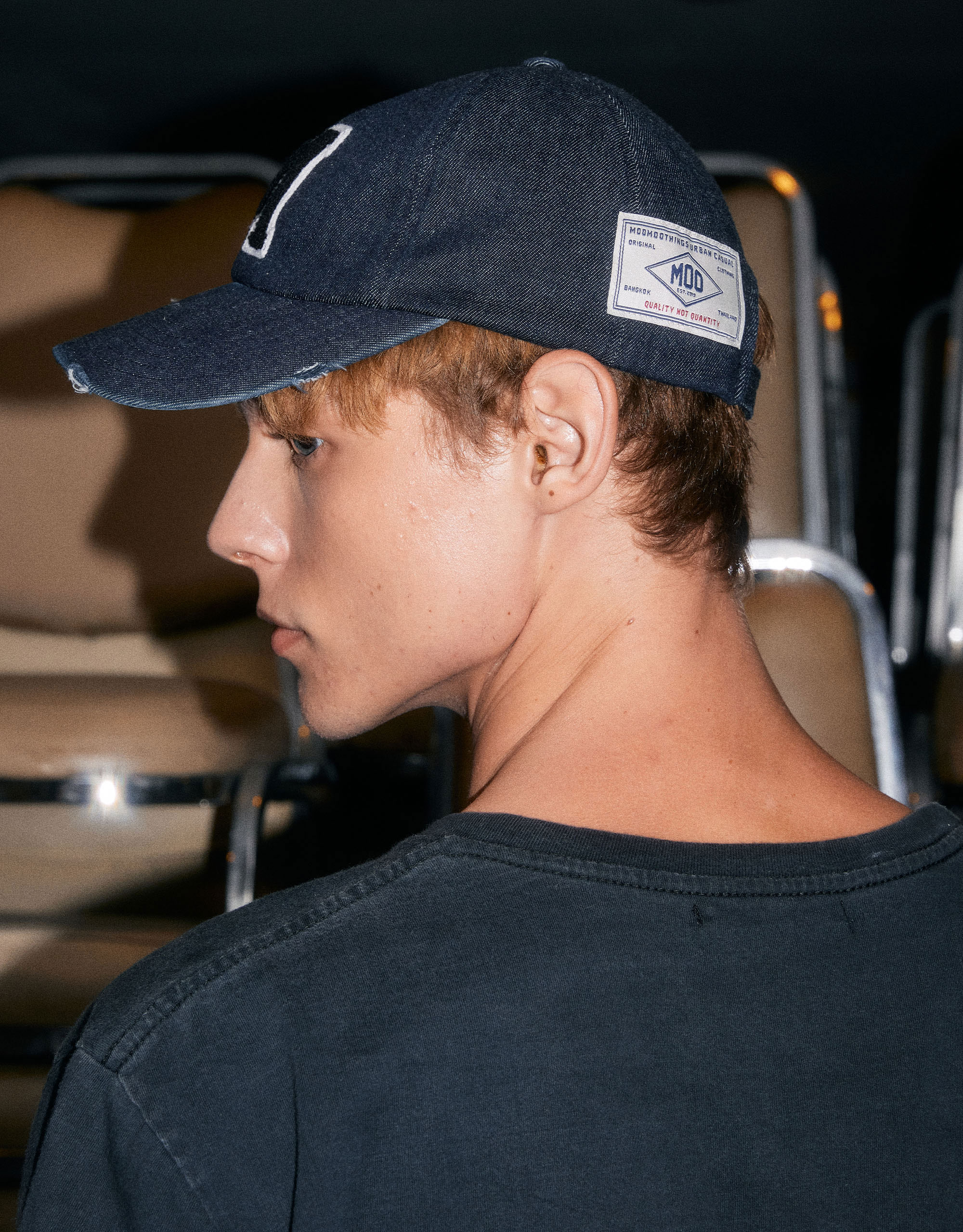 M Ripped Denim Cap - Image 3