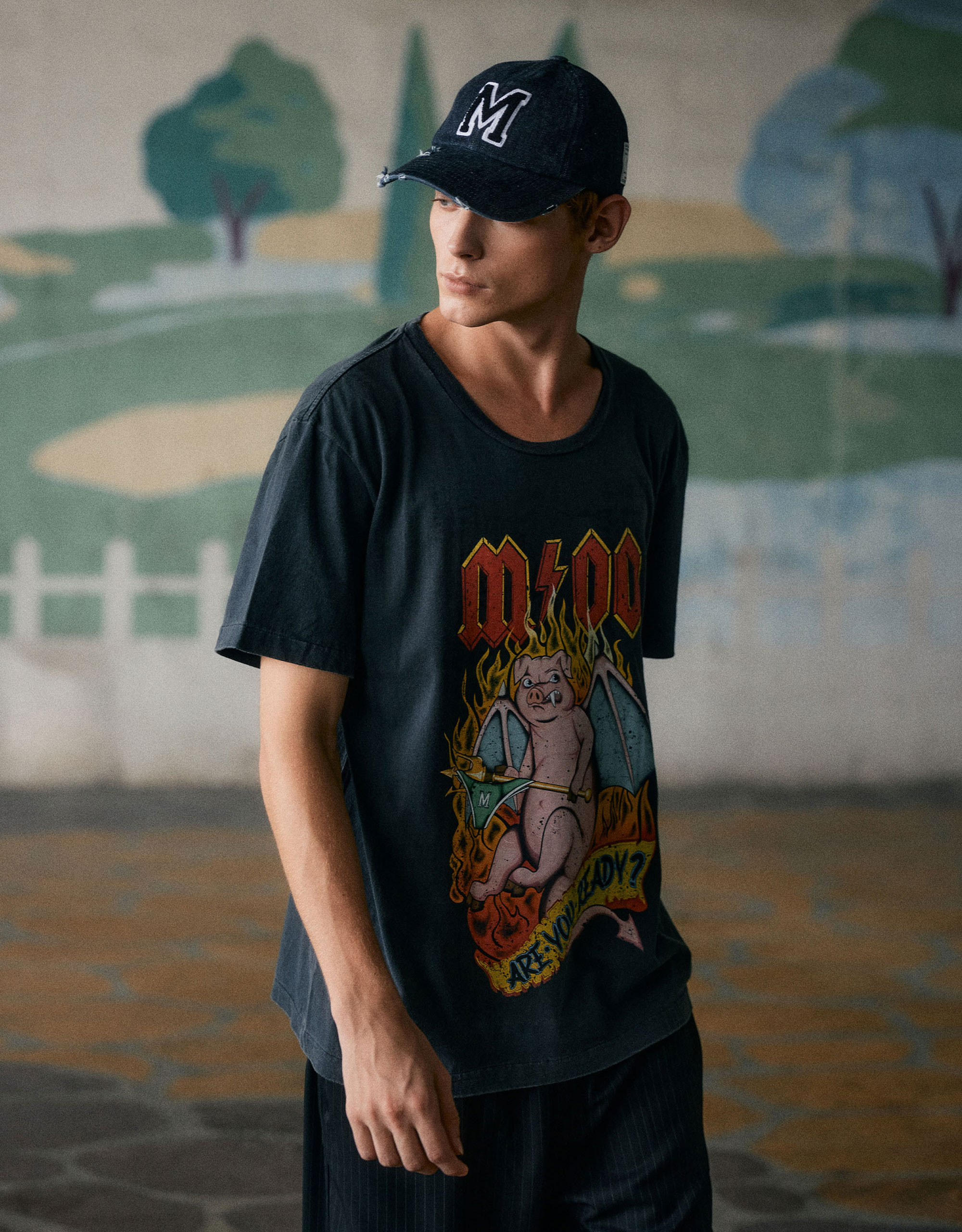 M Ripped Denim Cap - Image 4