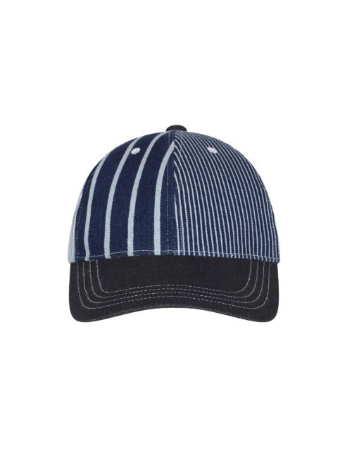 Stripe Denim multi-Patchwork Cap