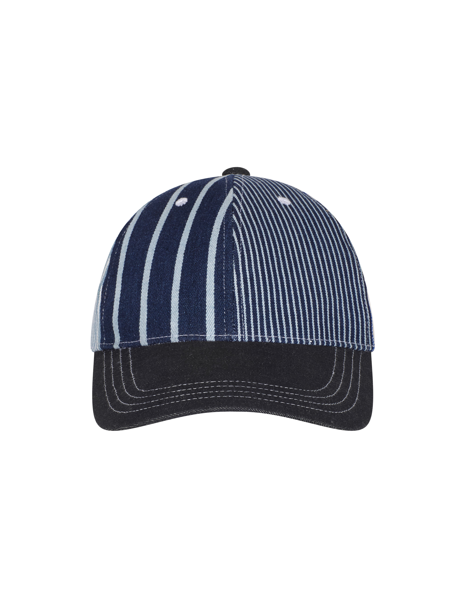 Stripe Denim multi-Patchwork Cap