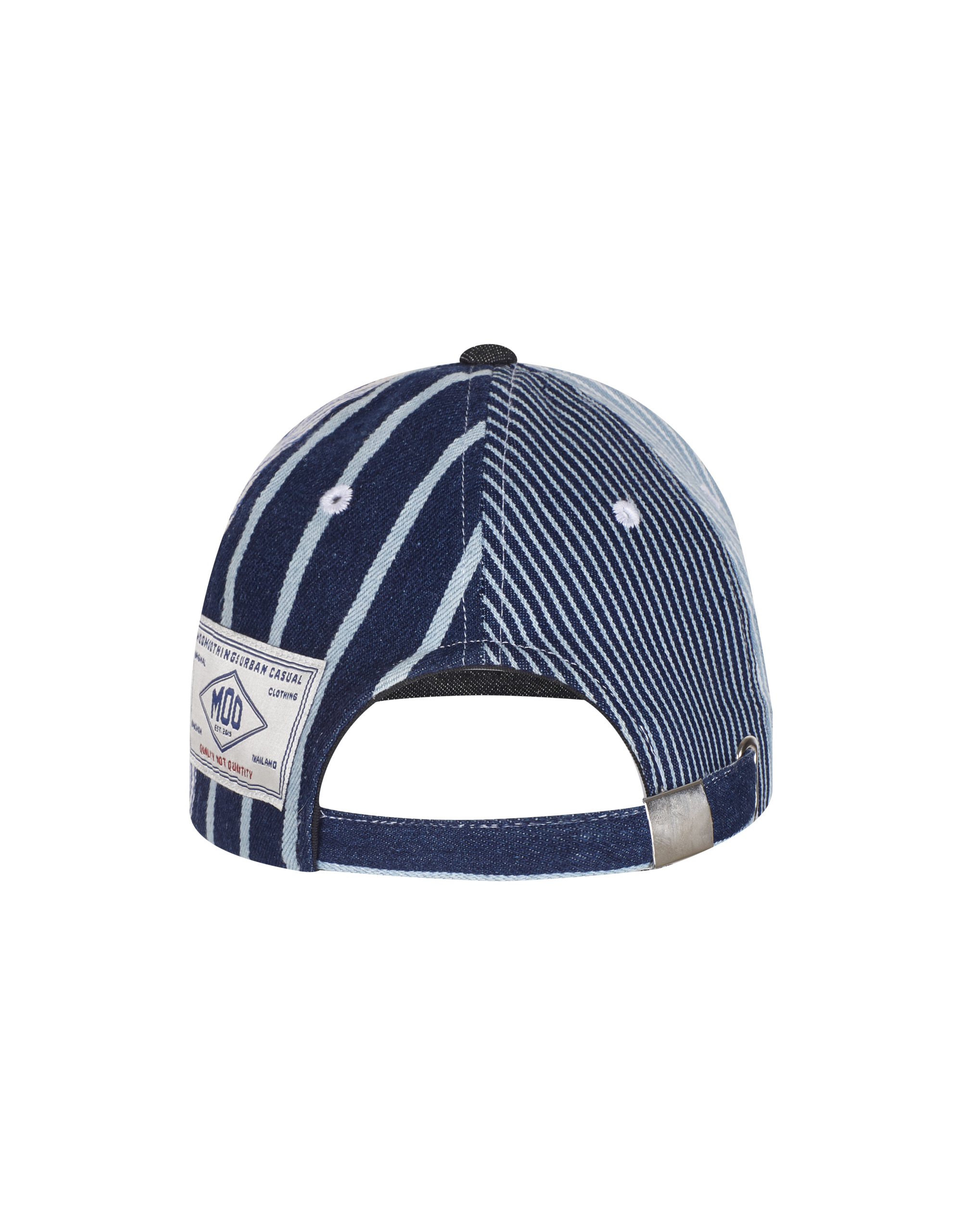 Stripe Denim multi-Patchwork Cap - Image 5