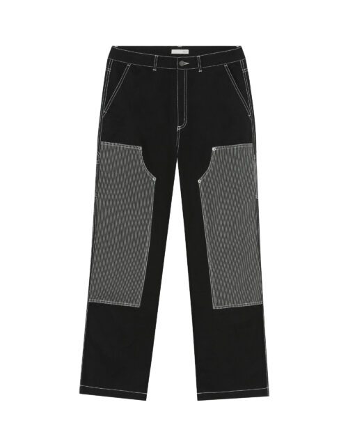 Stripe Cotton Double Knee Pants