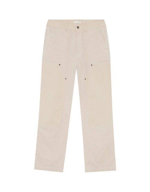 Stripe Cotton Double Knee Pants
