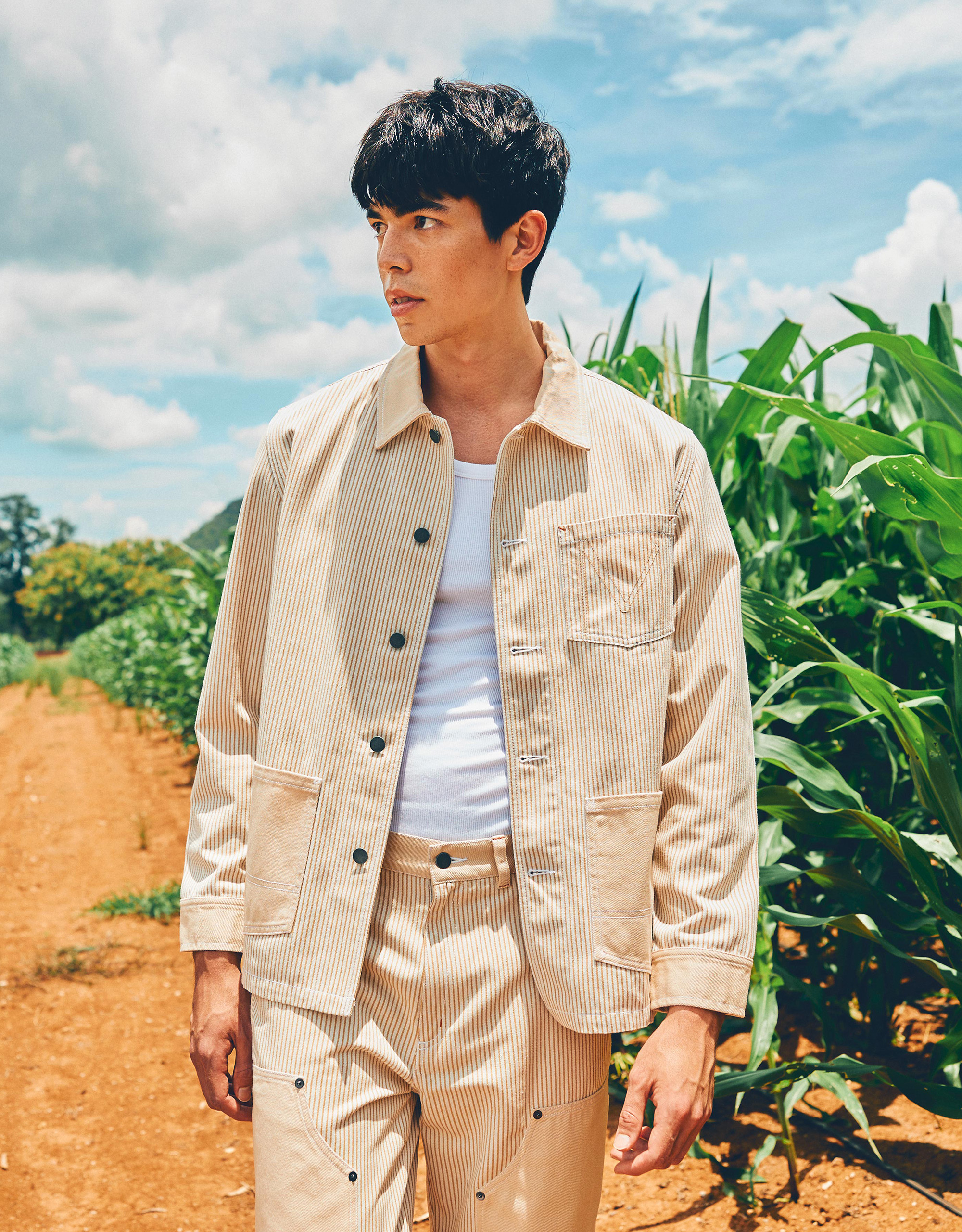 Stripe Cotton Patch Jacket - Image 2