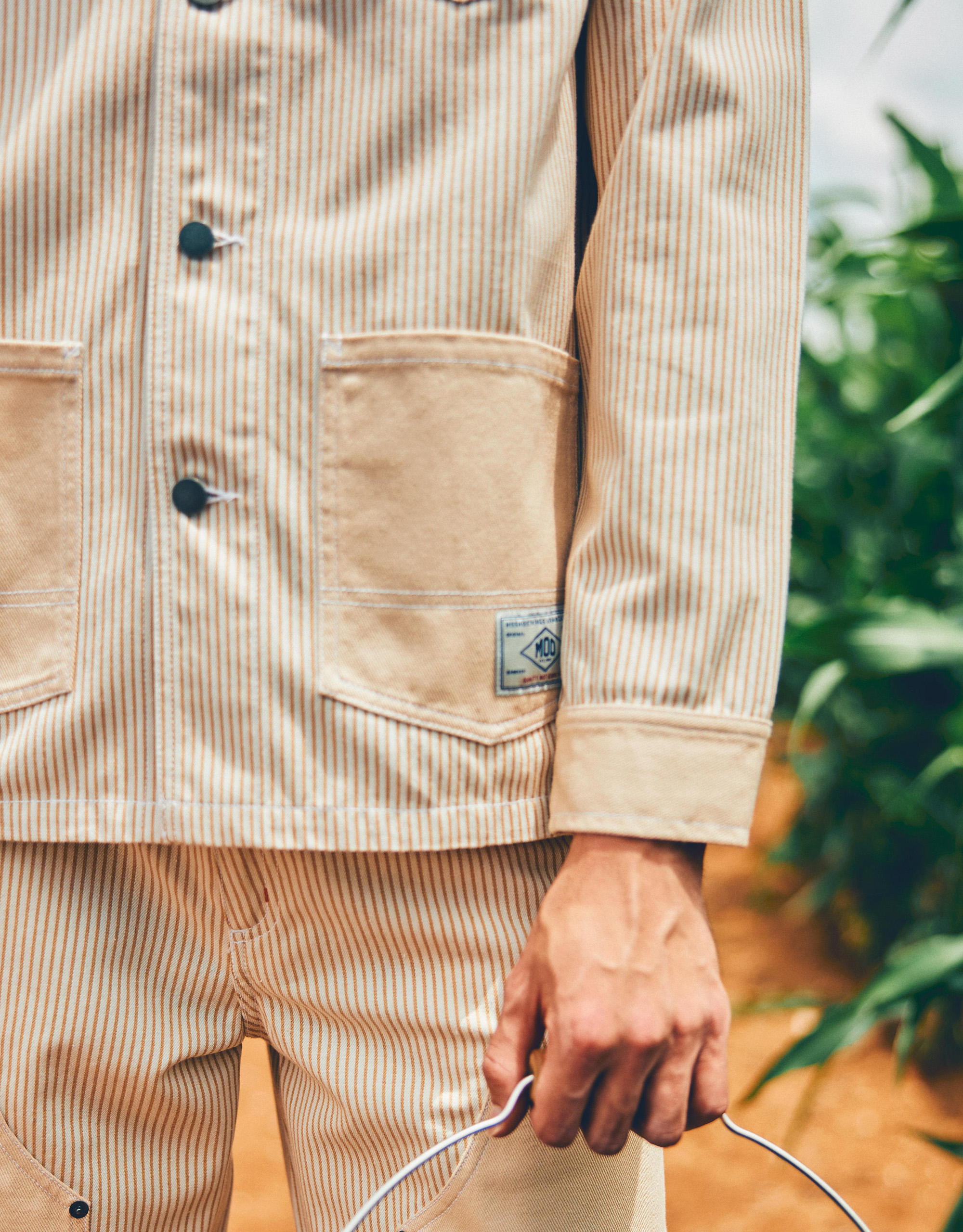 Stripe Cotton Patch Jacket - Image 3