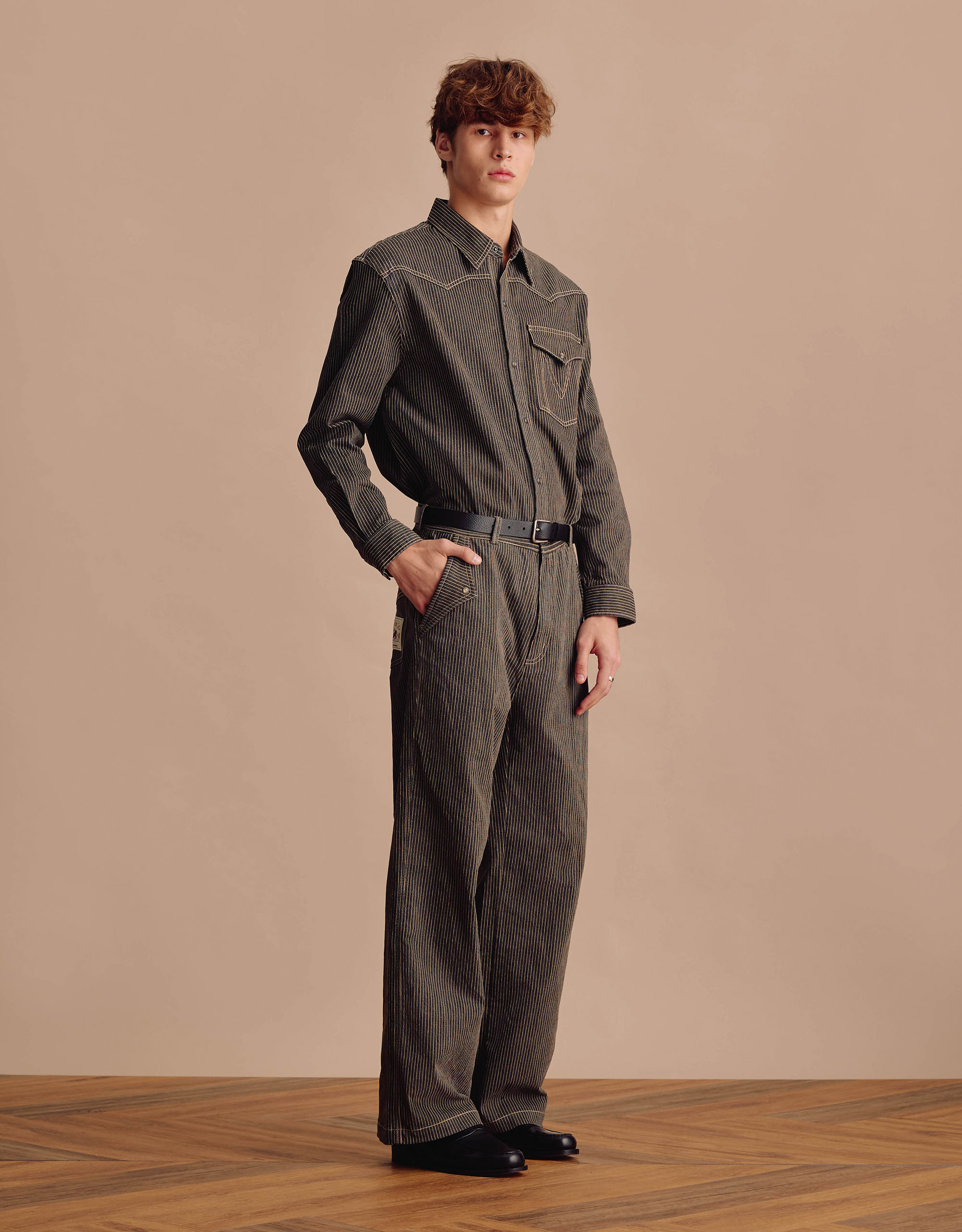 Western Stripe Denim Pants - Image 2