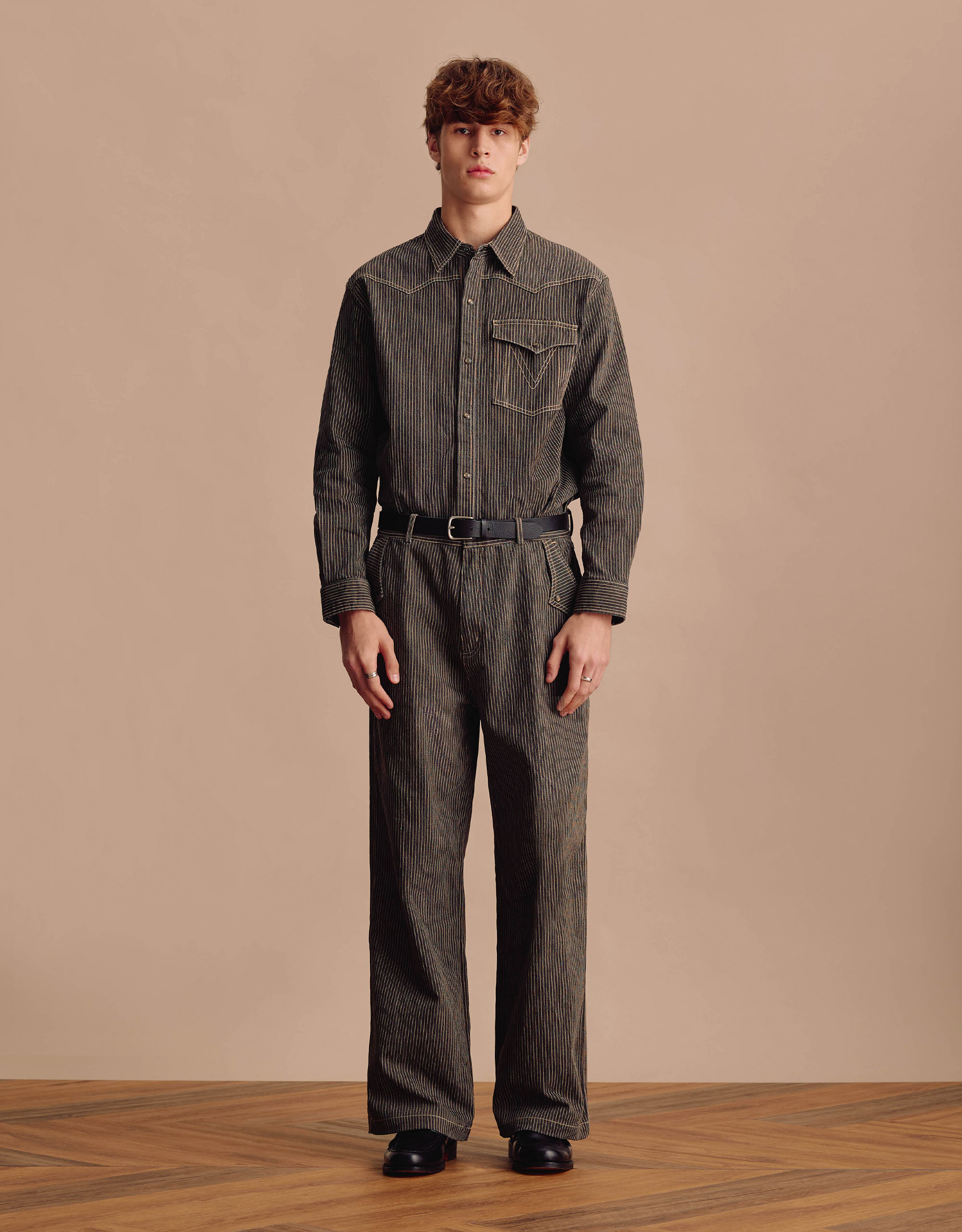 Western Stripe Denim Pants - Image 3