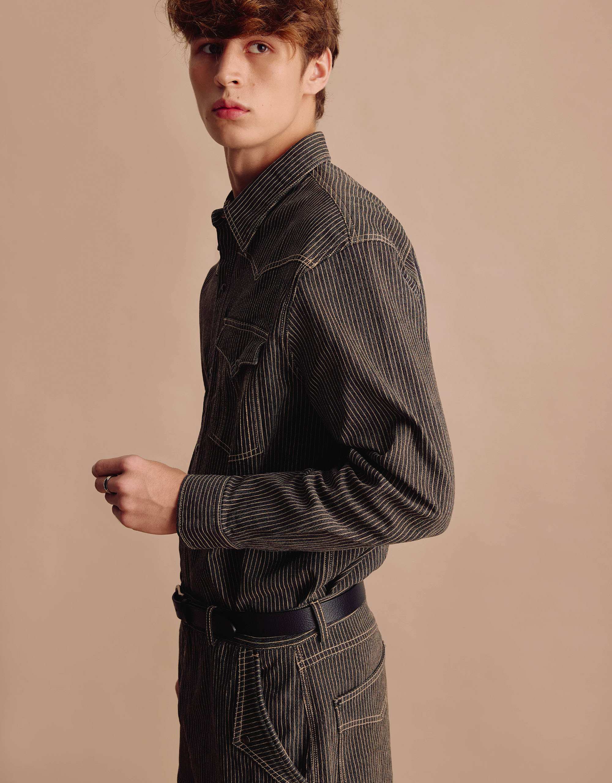 Western Stripe Denim Pants - Image 5