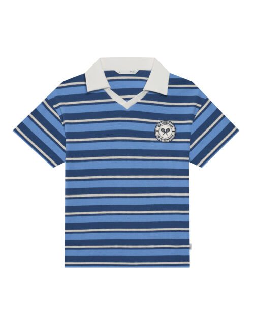 Tennis Striped Knitted Polo Shirt