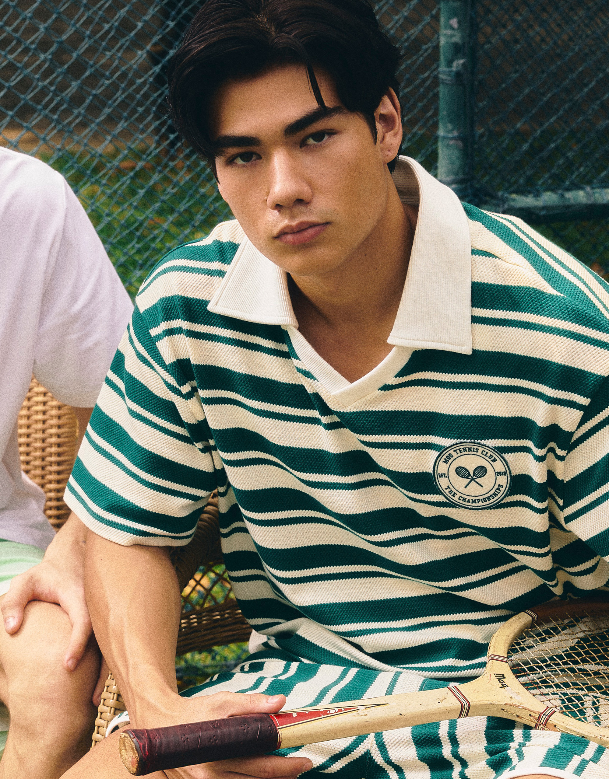 Tennis Striped Knitted Polo Shirt - Image 3