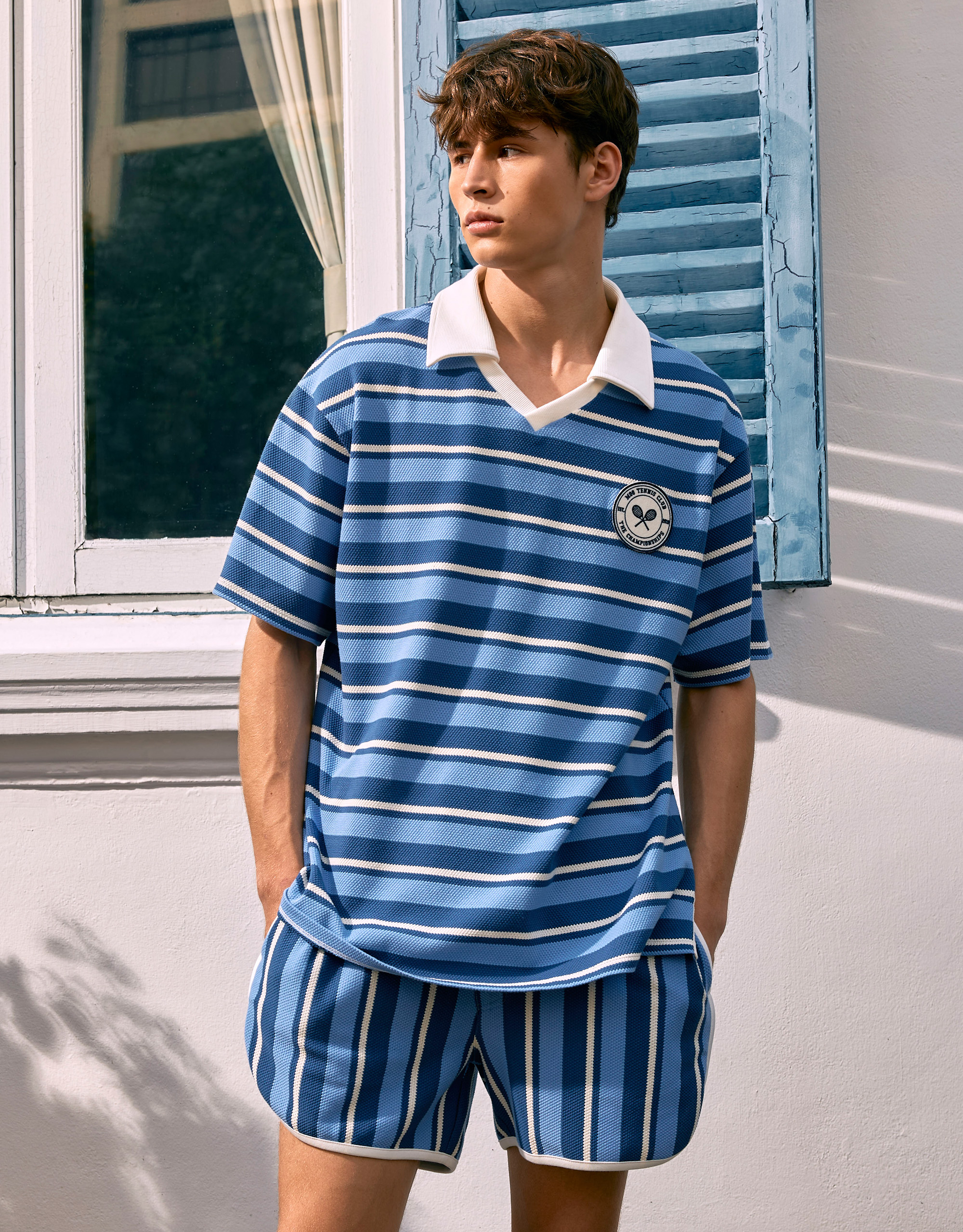 Tennis Striped Knitted Shorts - Image 2