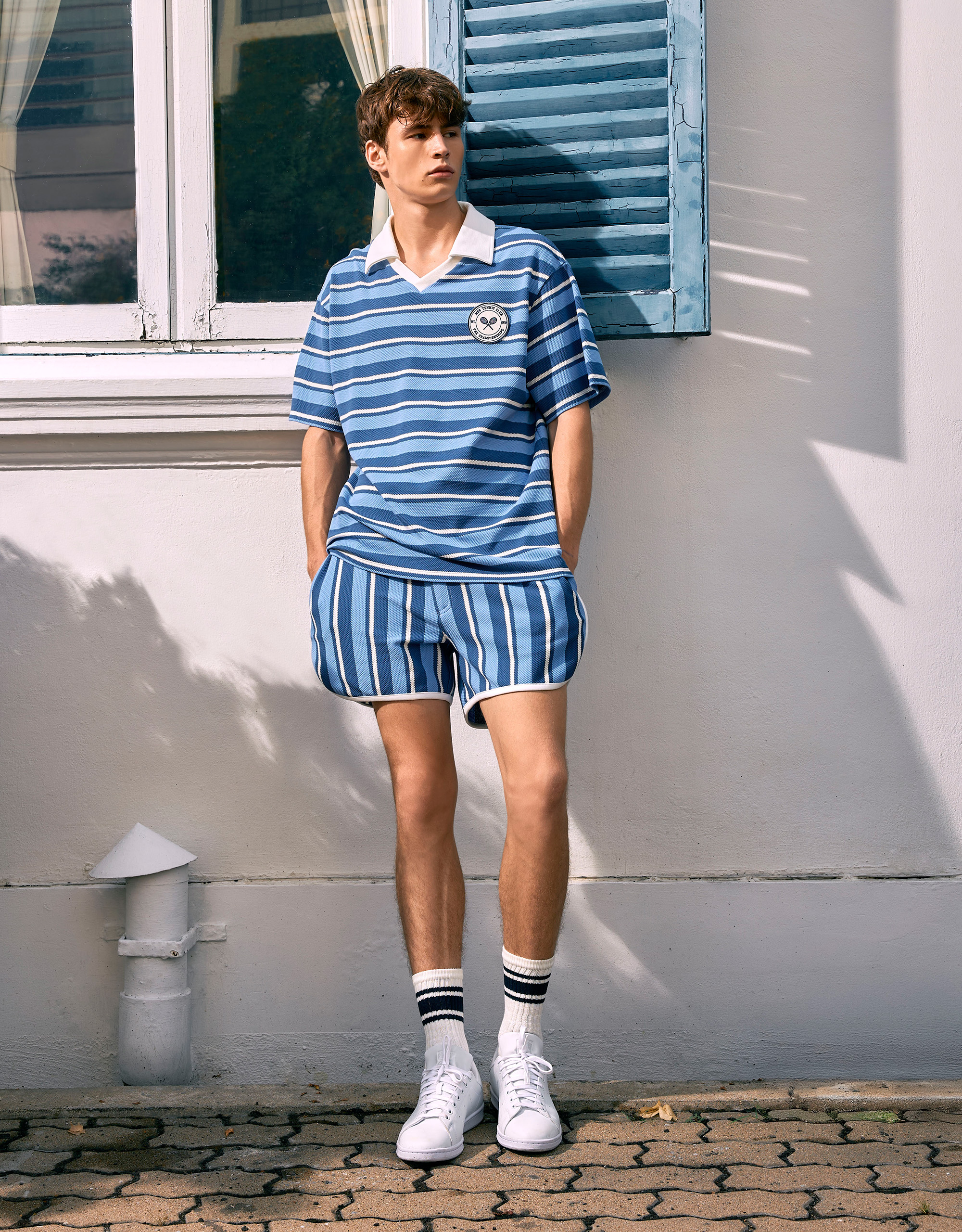 Tennis Striped Knitted Shorts - Image 3