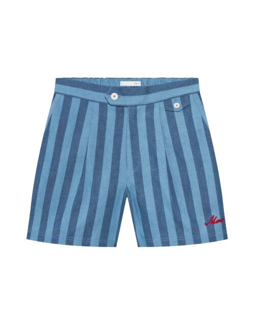 Striped Denim Shorts