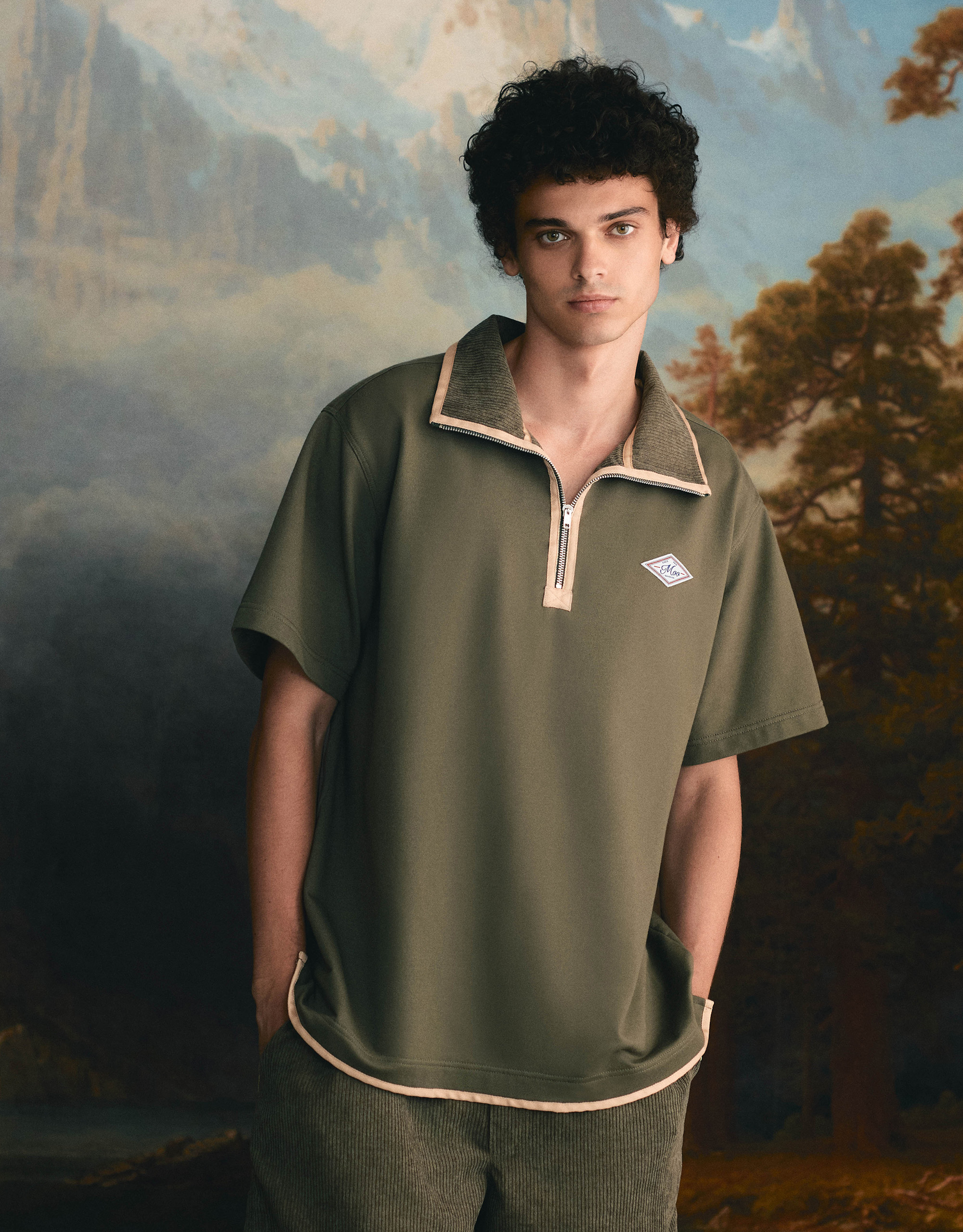 Camping Zip-up Polo Shirt - Image 2