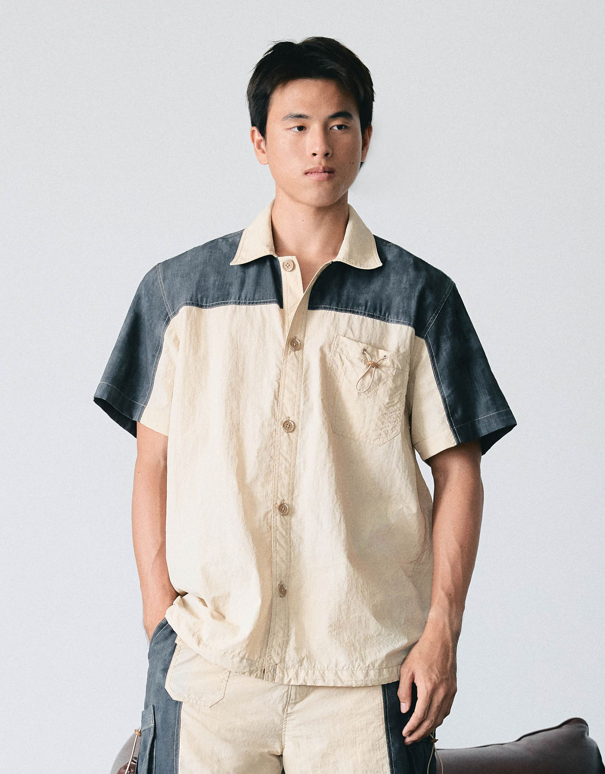 Two-tone Nylon Shirt - Image 3